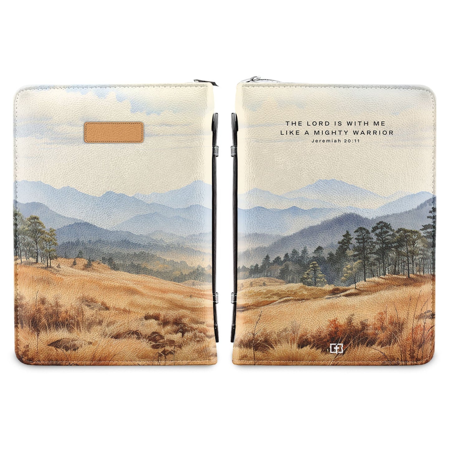 The Lord Is With Me Like A Mighty Warrior Jeremiah 20 11 Smoky Mountain Personalized Bible Cover