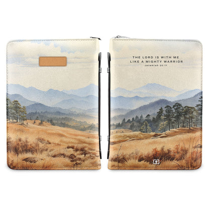 The Lord Is With Me Like A Mighty Warrior Jeremiah 20 11 Smoky Mountain Personalized Bible Cover