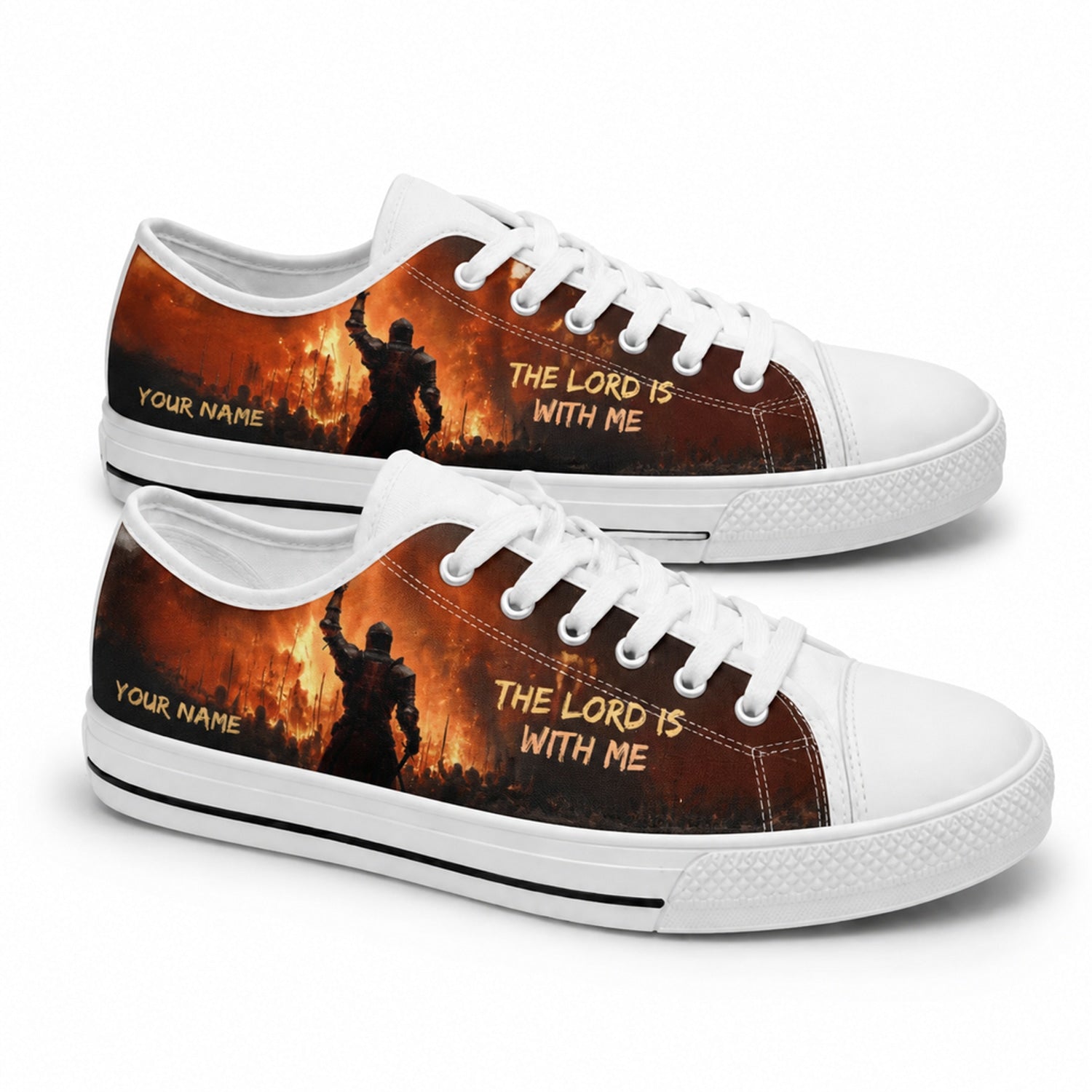The Lord Is With Me Rustic Personalized Low Top Shoes    