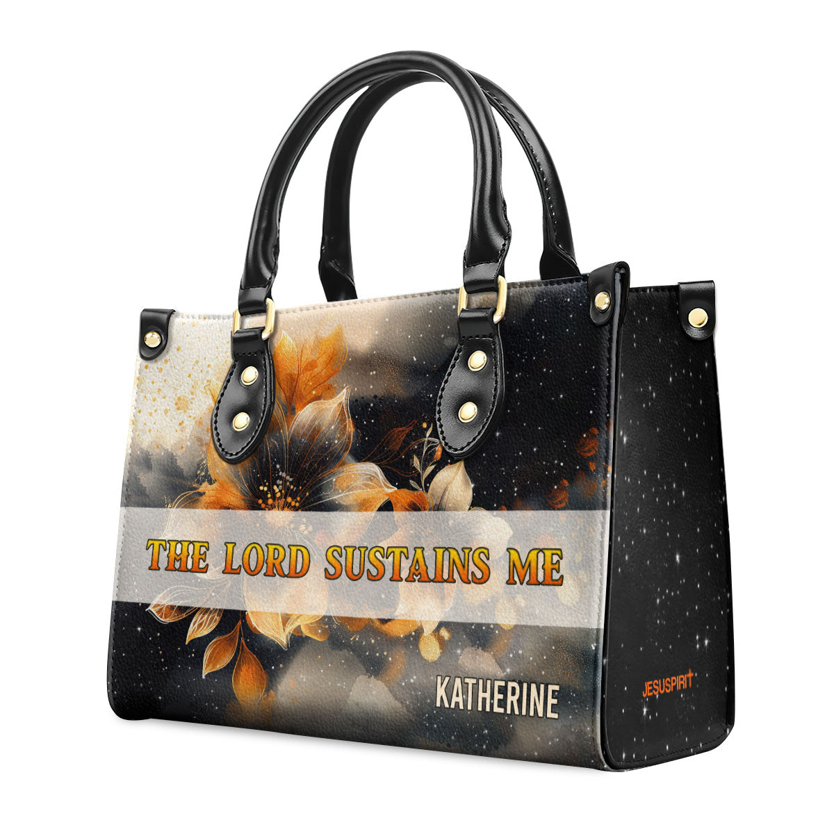 The Lord Sustains Me Custom Name Leather Handbags For Women