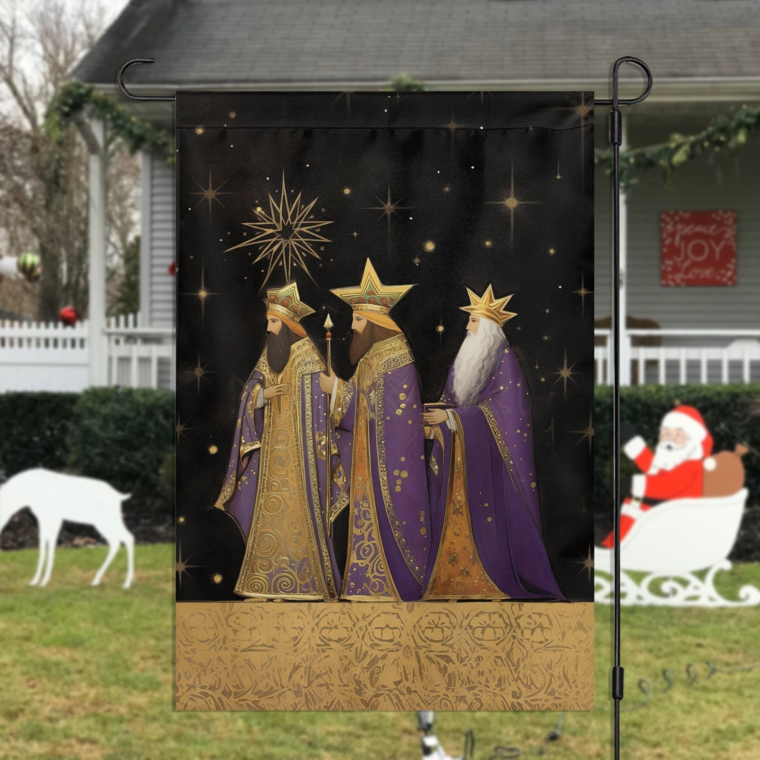 The Majestic Journey Of He Three Wise Men Christmas Garden Flag - Christian House Flag