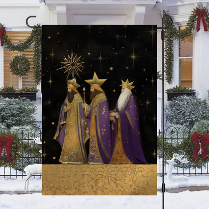 The Majestic Journey Of He Three Wise Men Christmas Garden Flag - Christian House Flag