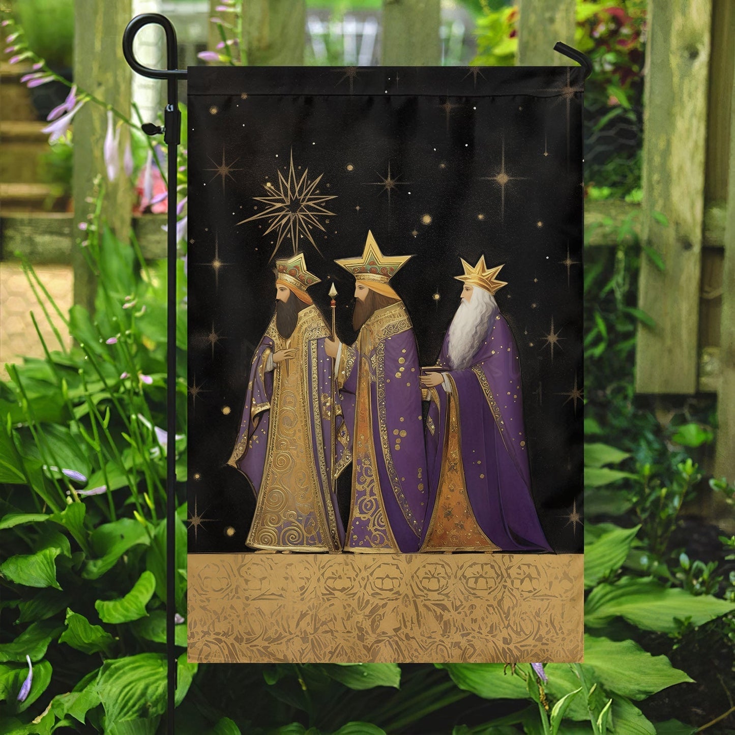 The Majestic Journey Of He Three Wise Men Christmas Garden Flag - Christian House Flag