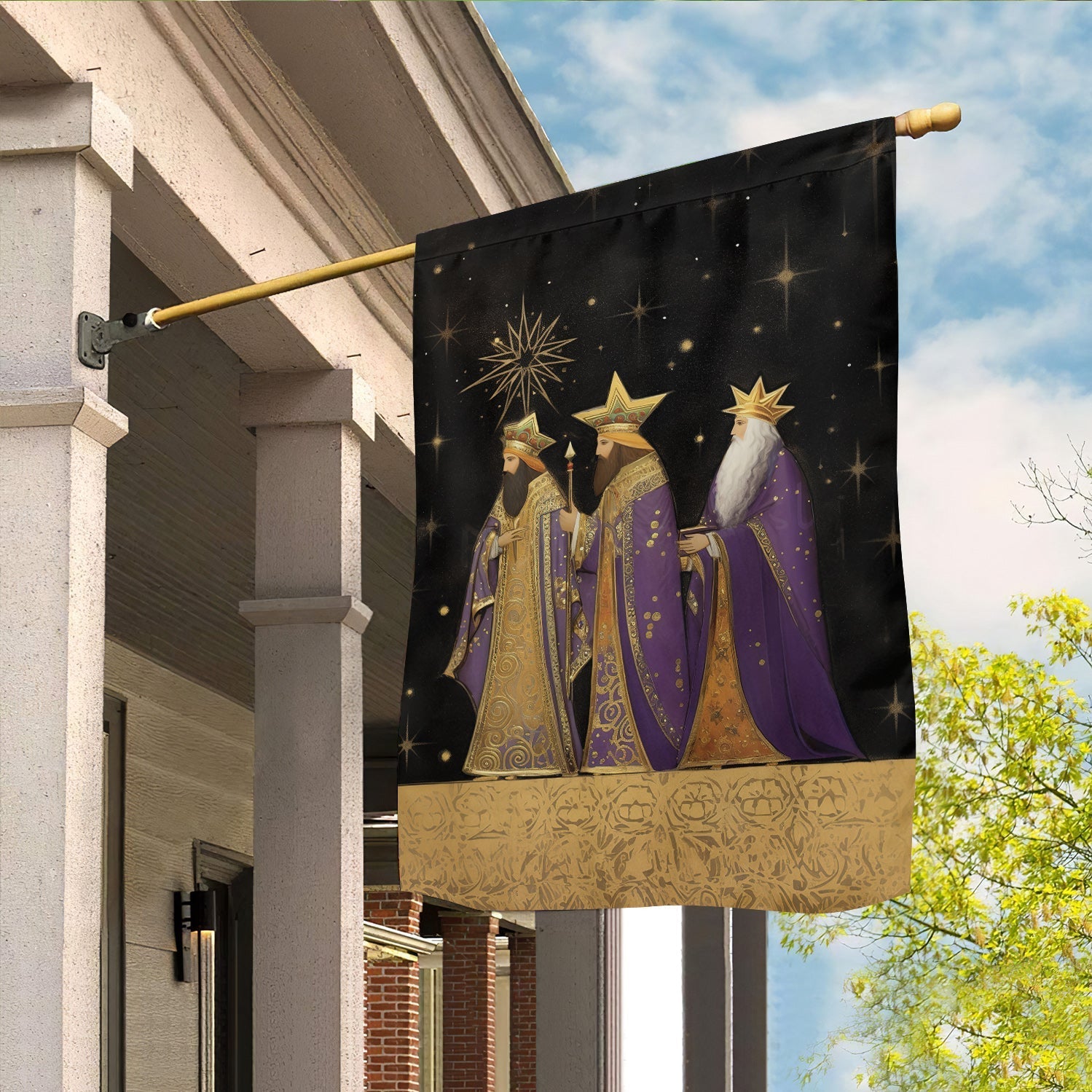 The Majestic Journey Of He Three Wise Men Christmas Garden Flag - Christian House Flag