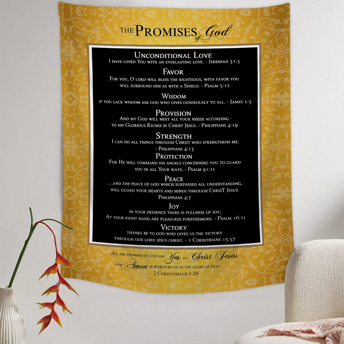 The Promises Of God Tapestry - Christian Tapestry - Bible Verse Tapestry
