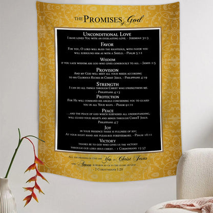 The Promises Of God Tapestry - Christian Tapestry - Bible Verse Tapestry