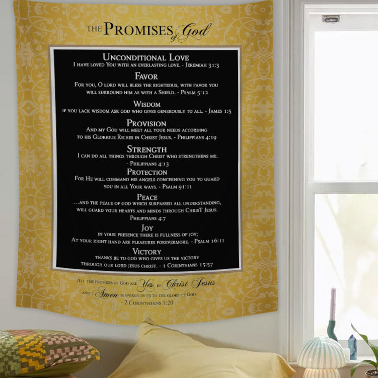 The Promises Of God Tapestry - Christian Tapestry - Bible Verse Tapestry