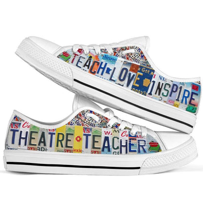 Theatre Teacher Inspire License Plates Low Top Shoes, Teacher Shoes, Low Top Sneakers