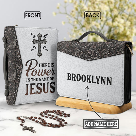 There Is Power In The Name Of Jesus Personalized Bible Cover - Christian Bible Covers For Women