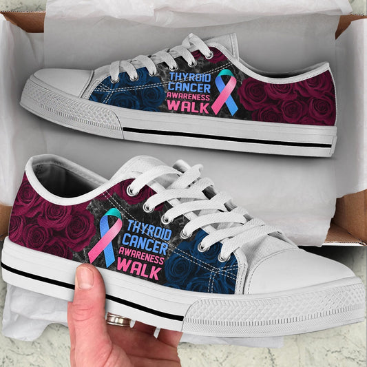 Thyroid Cancer Shoes Awareness Walk Low Top Shoes, Breast Cancer Awareness Shoes
