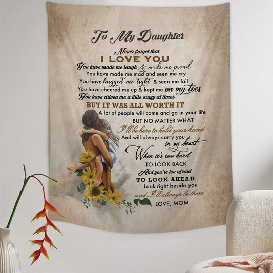 To My Daughter Never Forget That I Love You Tapestry - Christian Tapestry - Bible Verse Tapestry