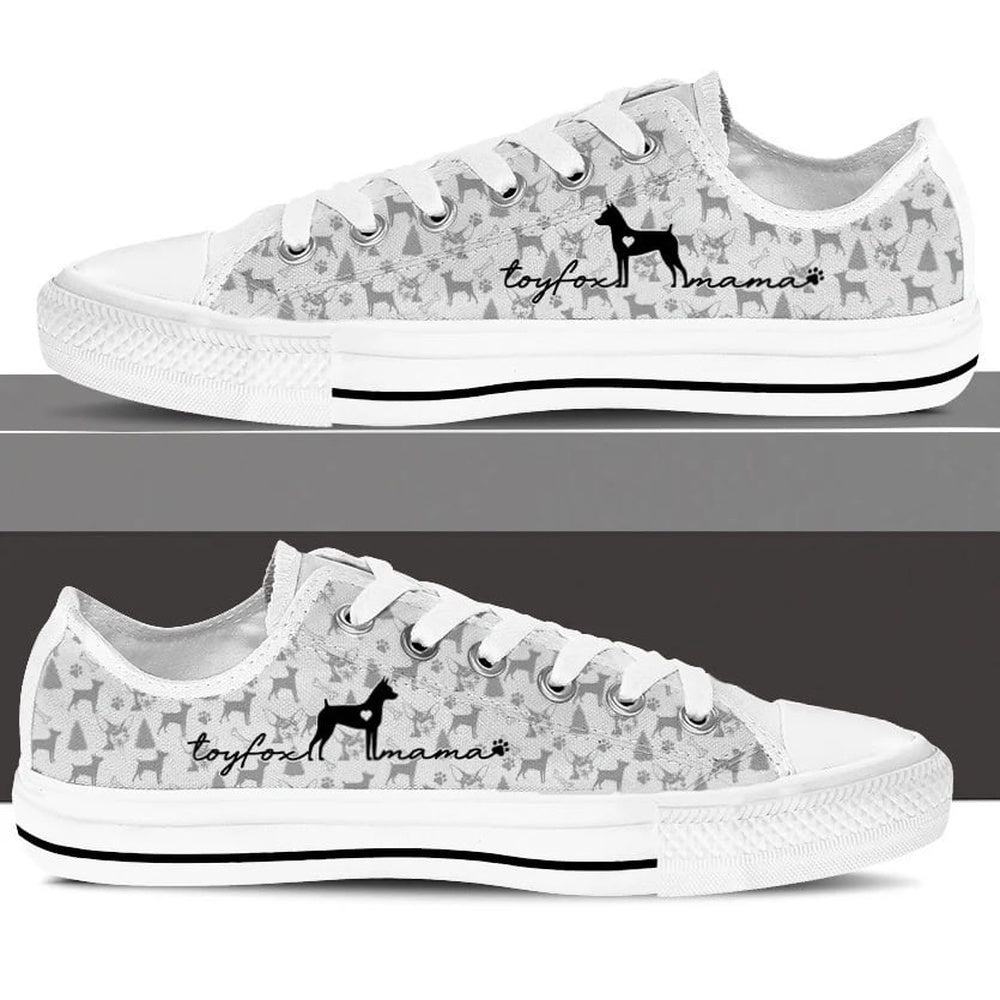 Toy Fox Terrier Low Top Shoes - Dog Walking Shoes Men Women, Dog Printed Shoes, Canvas Shoes For Men, Women