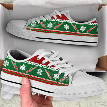 Trombone Christmas Knitted Seamless Low Top Shoes , Low Top Sneaker, Low Top Canvas Shoes