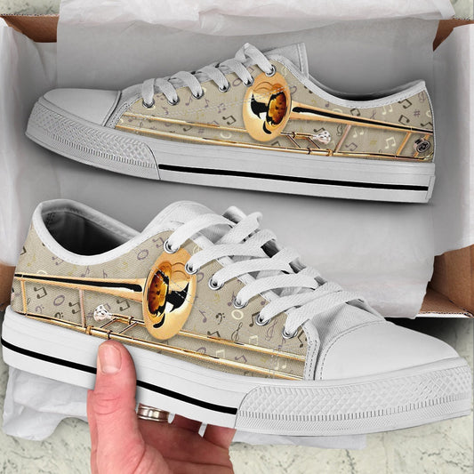 Trombone Classic Low Top Music Shoes, Canvas Shoes Design, Low Top Sneaker