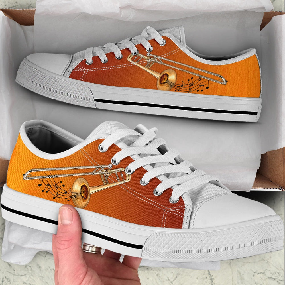 Trombone Free Color Low Top Music Shoes, Canvas Shoes Design, Low Top Sneaker