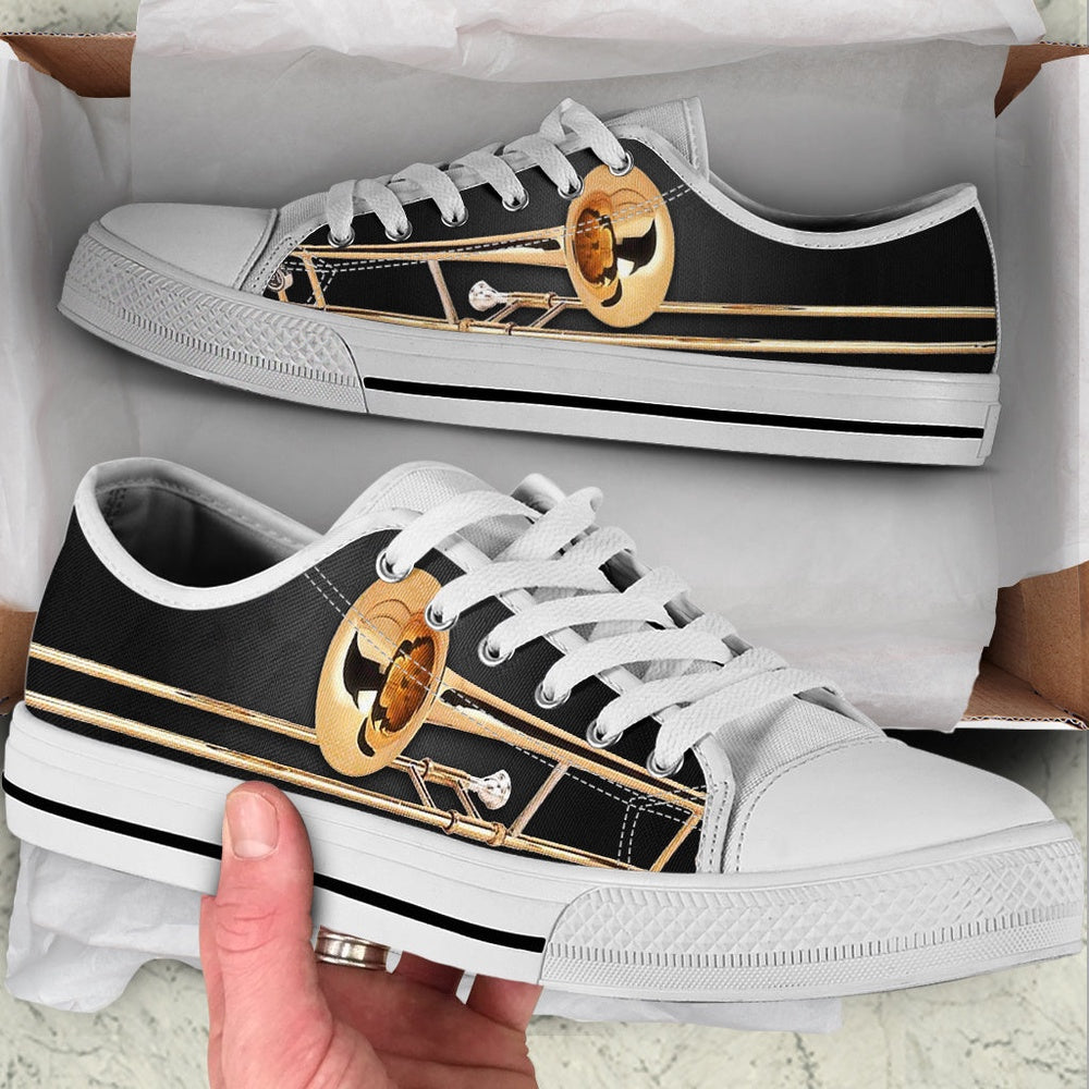 Trombone Shortcut Low Top Music Shoes, Canvas Shoes Design, Low Top Sneaker