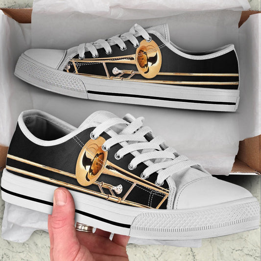 Trombone Shortcut Low Top Music Shoes, Canvas Shoes Design, Low Top Sneaker