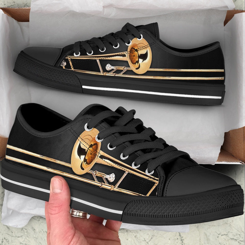 Trombone Shortcut Low Top Music Shoes, Canvas Shoes Design, Low Top Sneaker