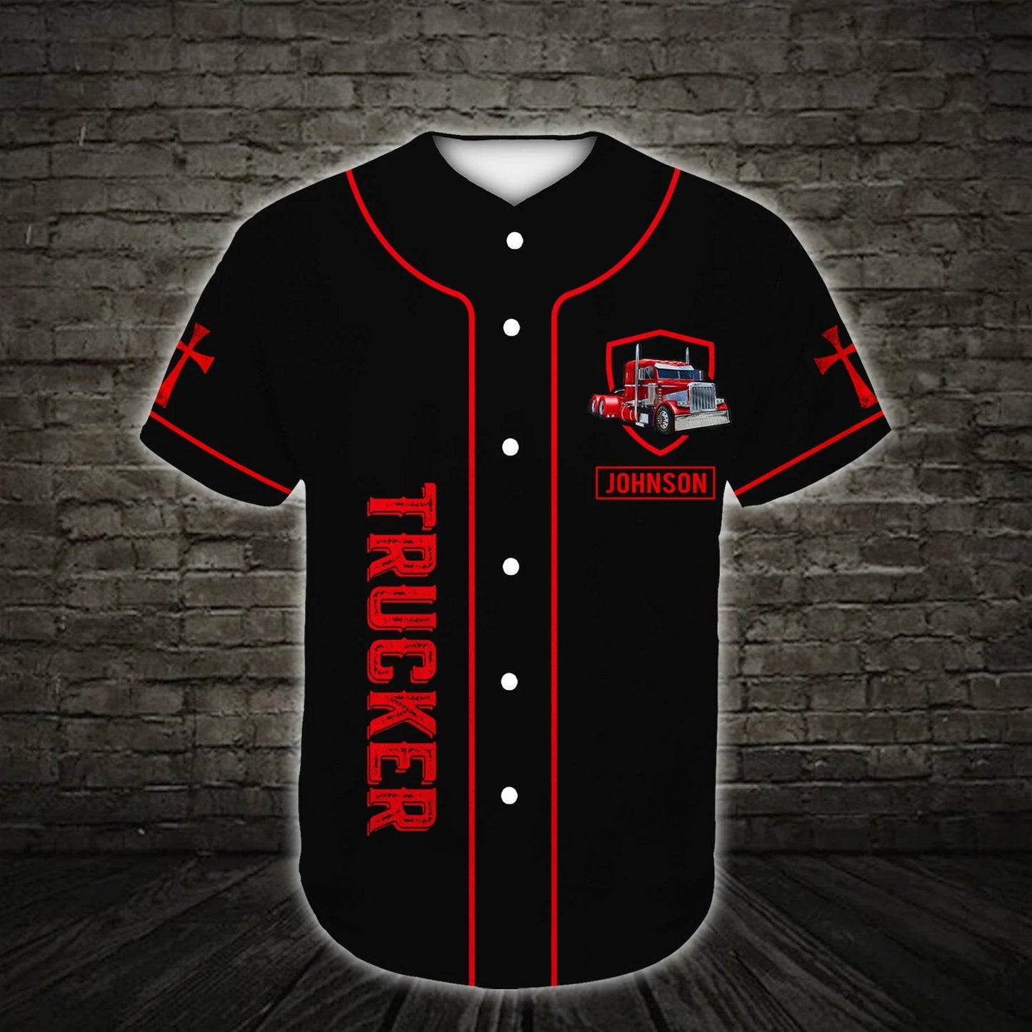 Trucker Jesus Is My Rock Cross Custom Baseball Jersey - Personalized Jesus Baseball Jersey For Men and Women