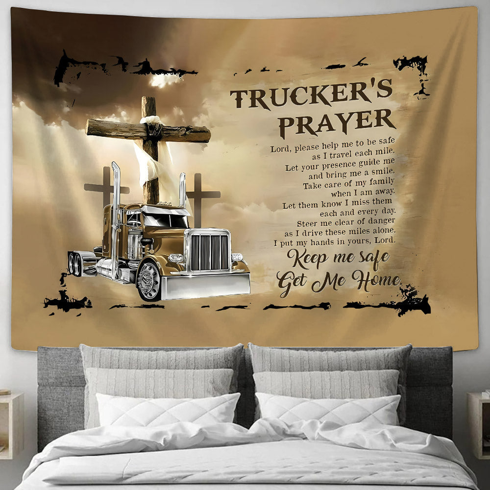 Trucker's Prayer Tapestry - Christian Tapestry Wall Hanging