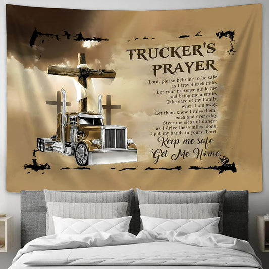 Trucker's Prayer Tapestry - Christian Tapestry Wall Hanging