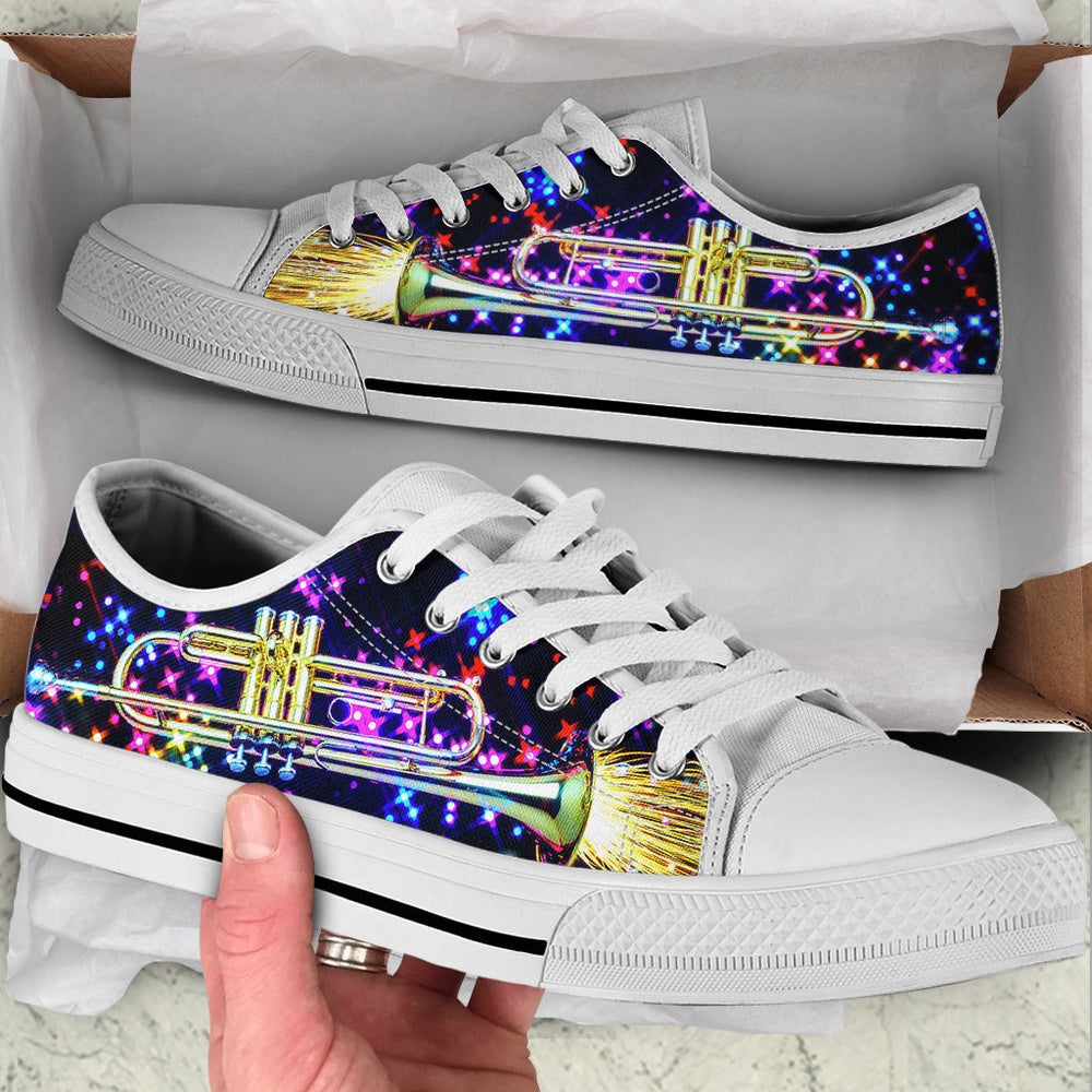 Trumpet Celebrating Low Top Music Shoes, Canvas Shoes Design, Low Top Sneaker