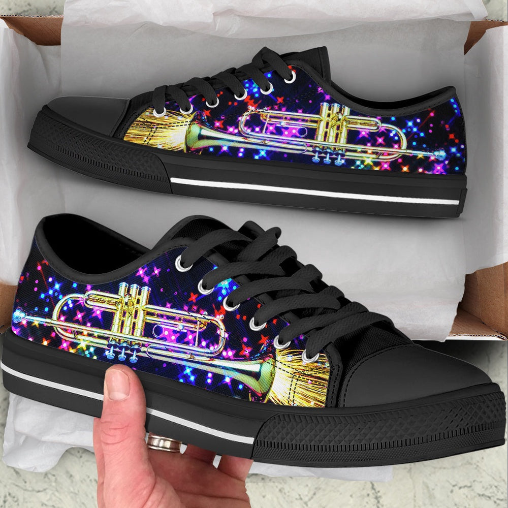 Trumpet Celebrating Low Top Music Shoes, Canvas Shoes Design, Low Top Sneaker