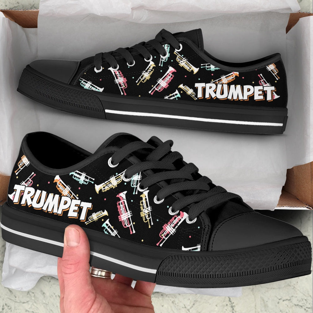 Trumpet Color Low Top Music Shoes, Canvas Shoes Design, Low Top Sneaker