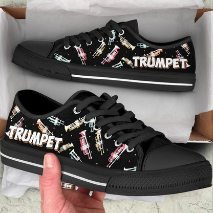 Trumpet Color Low Top Music Shoes, Canvas Shoes Design, Low Top Sneaker