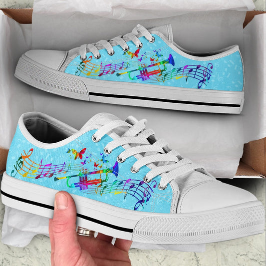Trumpet Colorful Low Top Music Shoes, Canvas Shoes Design, Low Top Sneaker