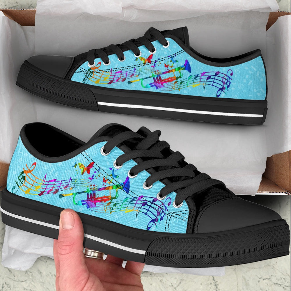 Trumpet Colorful Low Top Music Shoes, Canvas Shoes Design, Low Top Sneaker