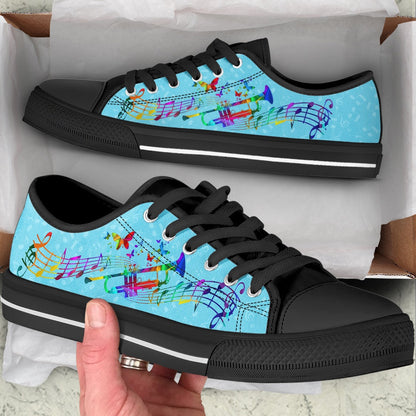 Trumpet Colorful Low Top Music Shoes, Canvas Shoes Design, Low Top Sneaker