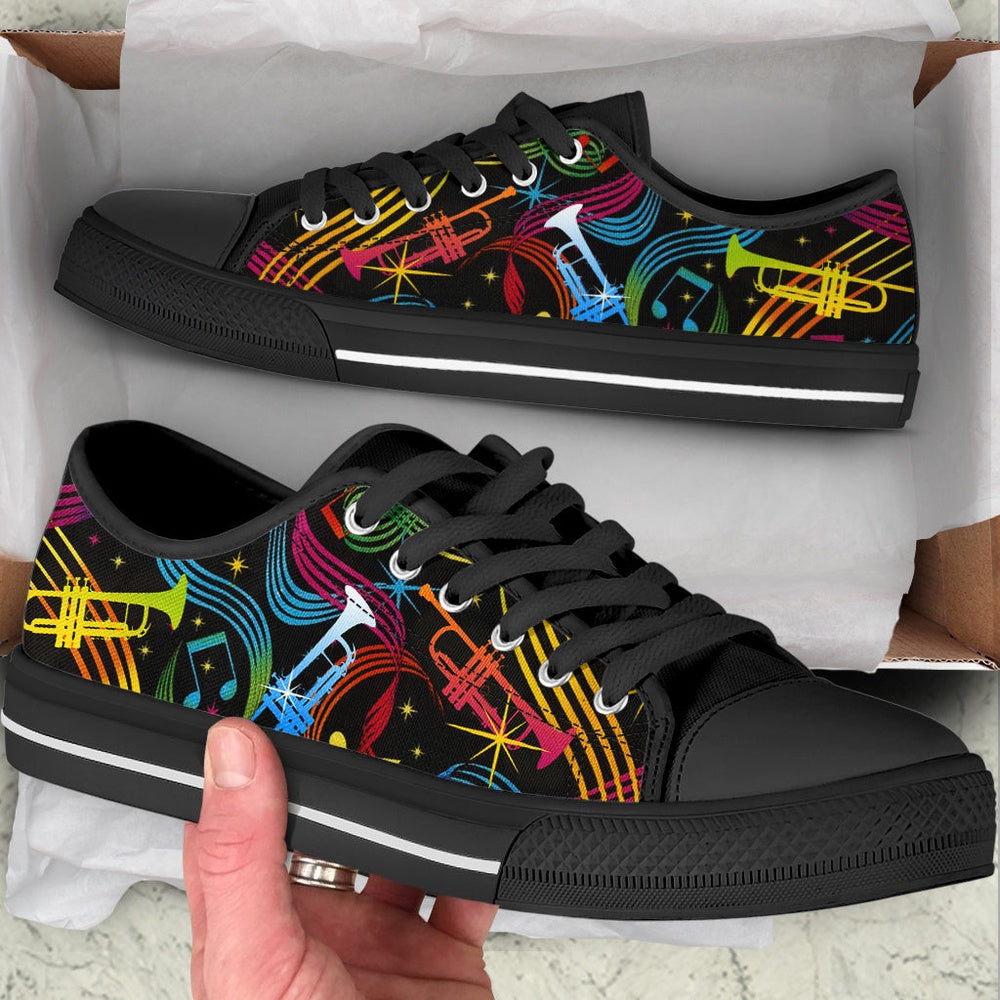 Trumpet Fabric Color Low Top Music Shoes, Canvas Shoes Design, Low Top Sneaker