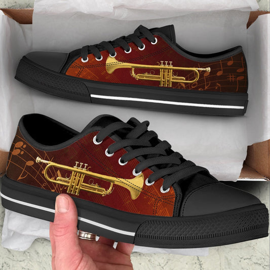 Trumpet Music Bg Low Top Music Shoes, Canvas Shoes Design, Low Top Sneaker