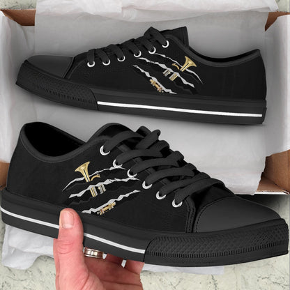 Trumpet Scratch Low Top Music Shoes, Canvas Shoes Design, Low Top Sneaker