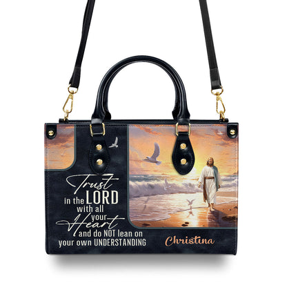 Trust In The Lord Custom Name Leather Handbags For Women