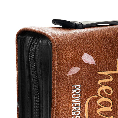 Trust In The Lord Proverbs 3 5 Butterfly Flower Zipper Style Personalized Bible Cover - Christian Bible Covers For Women