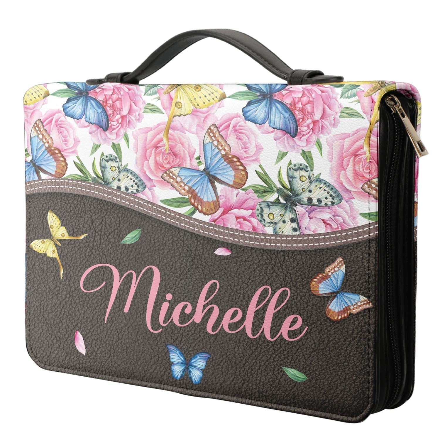 Trust In The Lord Proverbs 3 5 Butterfly Pattern Personalized Bible Cover - Christian Bible Covers For Women