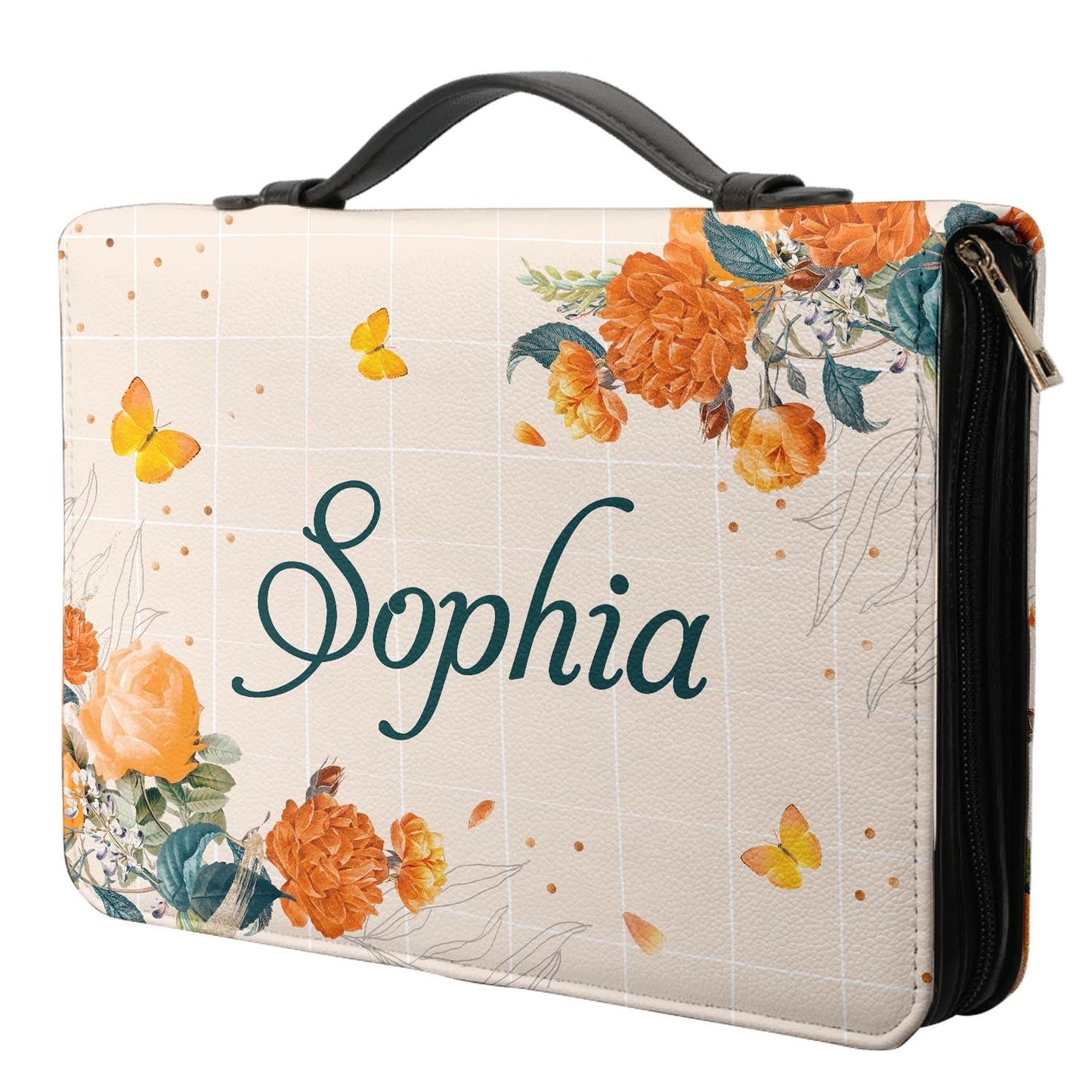 Trust In The Lord Proverbs 3 5 Butterfly Vintage Flower Personalized Bible Cover - Christian Bible Covers For Women