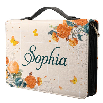 Trust In The Lord Proverbs 3 5 Butterfly Vintage Flower Personalized Bible Cover - Christian Bible Covers For Women