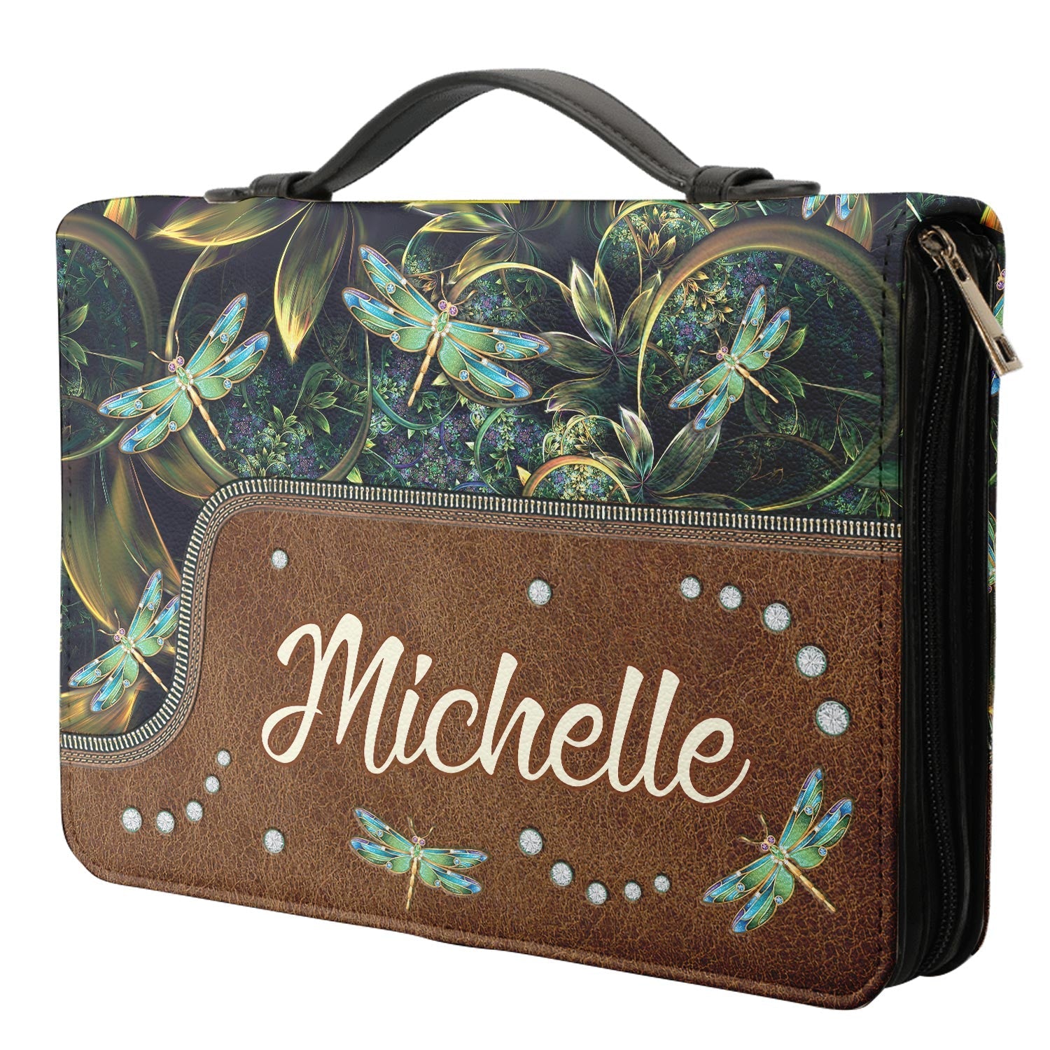 Trust In The Lord Proverbs 3 5 Dragonfly Zipper Style Personalized Bible Cover - Christian Bible Covers For Women