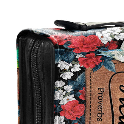 Trust In The Lord Proverbs 3 5 Hummingbird Flower Pattern Personalized Bible Cover - Christian Bible Covers For Women