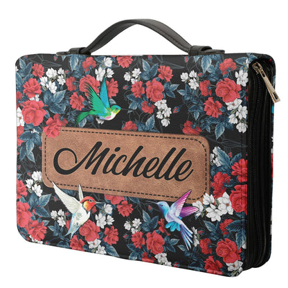 Trust In The Lord Proverbs 3 5 Hummingbird Flower Pattern Personalized Bible Cover - Christian Bible Covers For Women