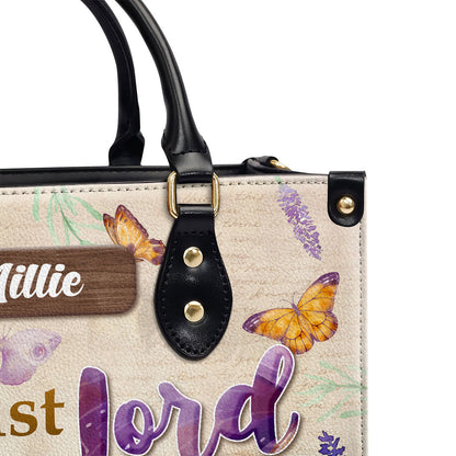 Trust In The Lord With All Your Heart Bufflies Personalized Leather Handbag - Jesus Handbag