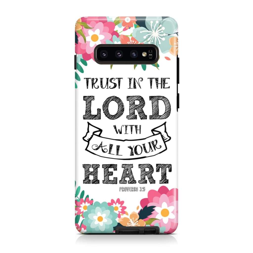 Trust In The Lord With All Your Heart Proverbs 35 Bible Verse Phone Case - Christian Gifts for Women