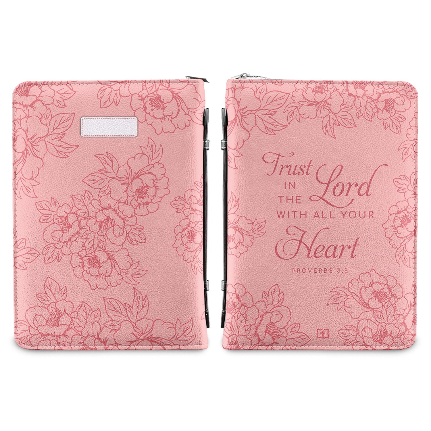 Trust In The Lord With All Your Heart Proverbs 3 5 Peony Personalized Bible Cover - Christian Bible Covers For Women