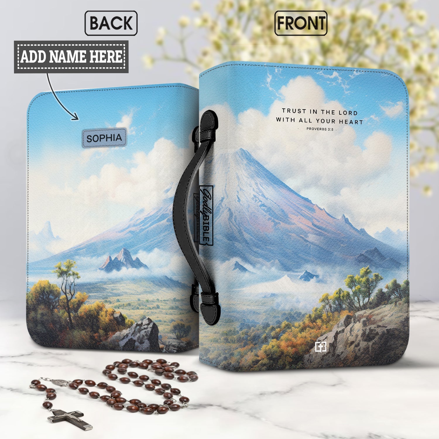 Trust The Lord With All Your Heart Proverbs 3 5 Pico De Orizaba Personalized Bible Cover - Christian Bible Covers For Women