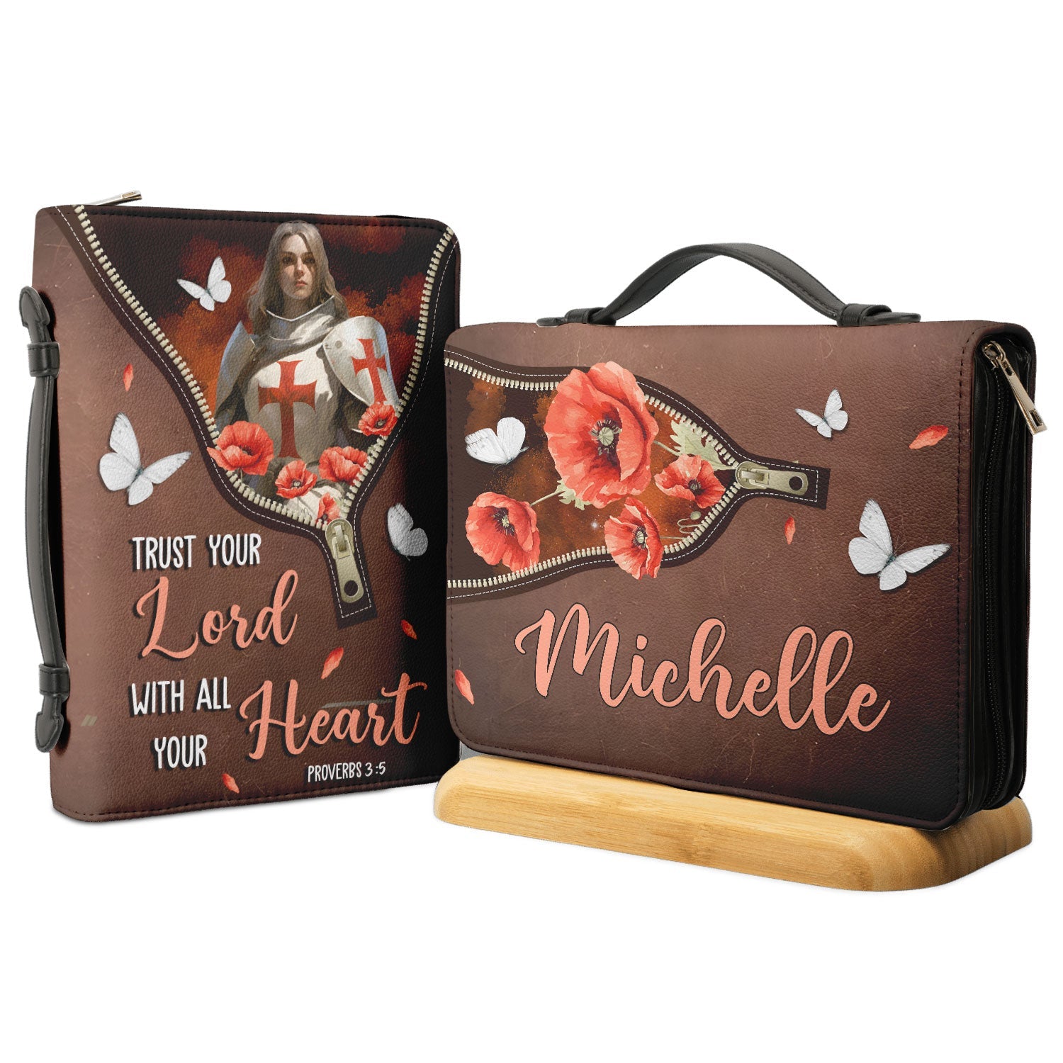 Trust Your Lord With All Your Heart Proverbs 3 5 Knights Templar Personalized Bible Cover - Christian Bible Covers For Women