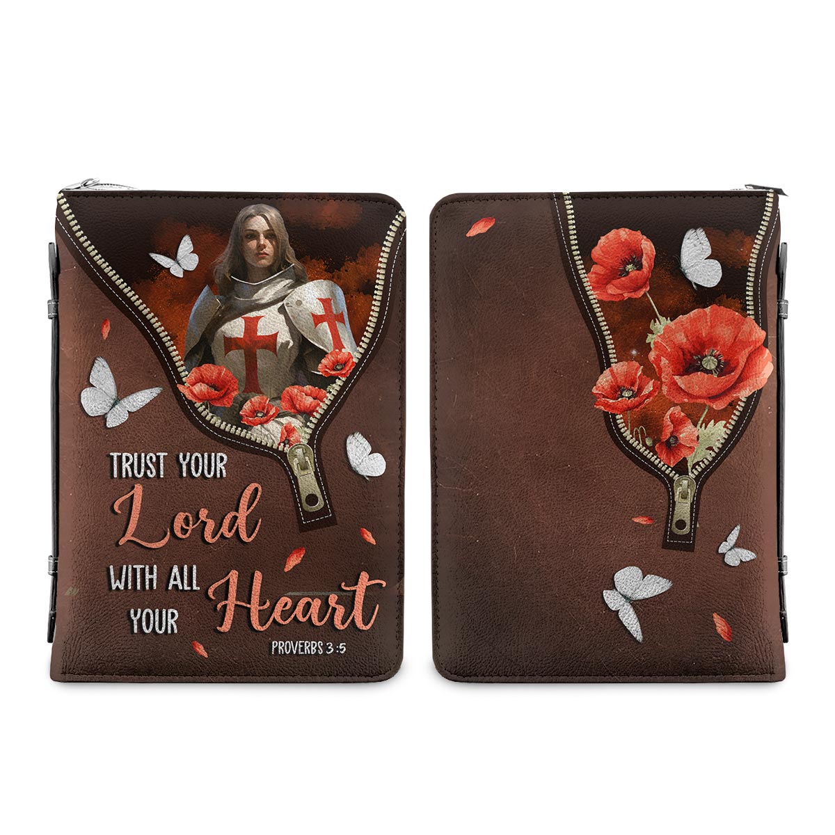 Trust Your Lord With All Your Heart Proverbs 3 5 Knights Templar Personalized Bible Cover - Christian Bible Covers For Women