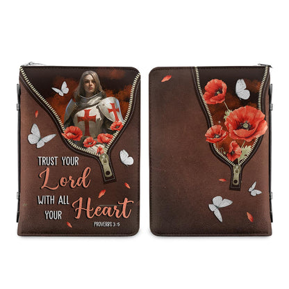 Trust Your Lord With All Your Heart Proverbs 3 5 Knights Templar Personalized Bible Cover - Christian Bible Covers For Women